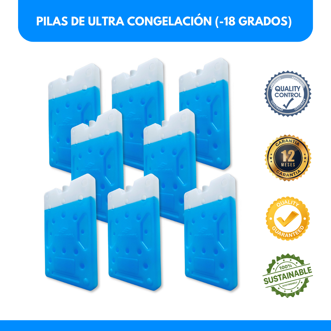 KIT X 8 unidades - Pila de ULTRA Enfriamiento FREEZEL (1500 ml) para -18 grados