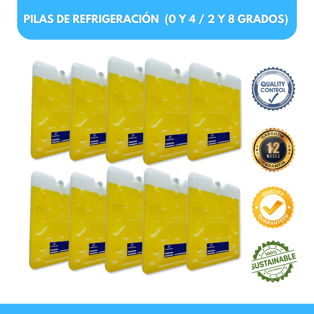 (🔥 PAGA 9 + LLEVA 10 + ENVÍO GRATIS 🔥 ) KIT X 10 unidades - Pila de ULTRA Enfriamiento FREEZEL (1500 ml) para 0 y 4 grados