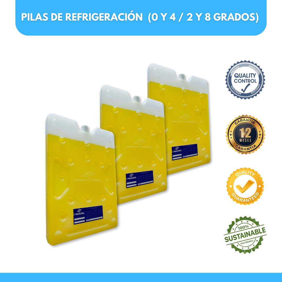 KIT X 3 unidades - Pila de ULTRA Enfriamiento FREEZEL (1500 ml) para 0 y 4 grados