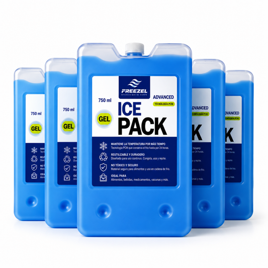 Kit x5 Pila de Frío Mediana 750 ml FREEZEL Reutilizable para Cadena de Frío