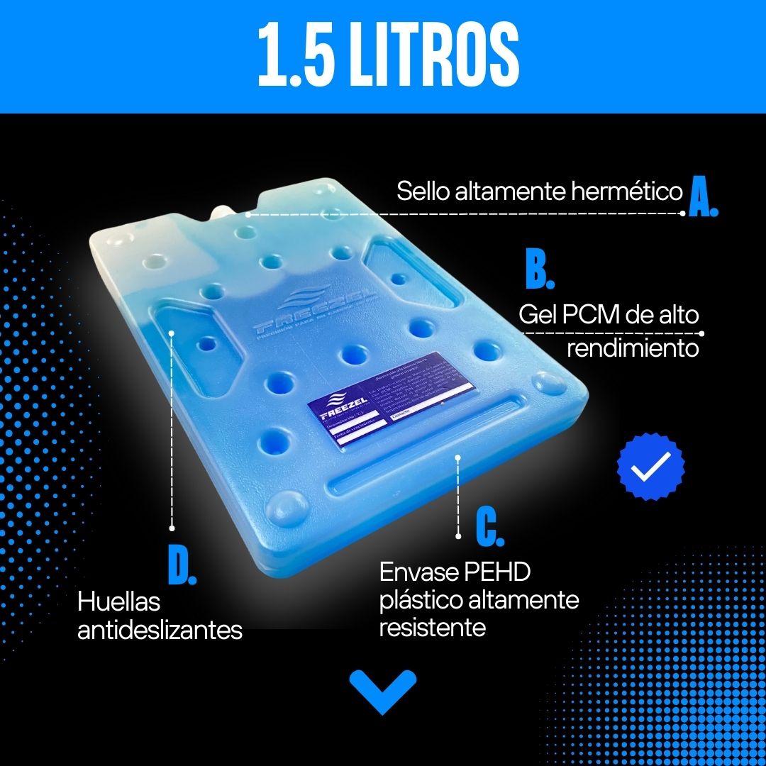 KIT X 10 unidades - Pila de ULTRA Enfriamiento FREEZEL (1500 ml) para -18 grados