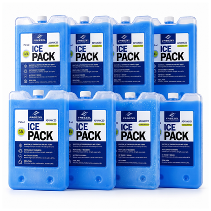 Kit x8 Pila de Frío Mediana 750 ml FREEZEL Reutilizable para Cadena de Frío