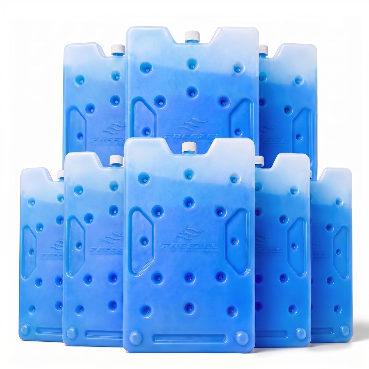 Kit x8 Pila de Frío Grande 1500 ml FREEZEL Reutilizable para Cadena de Frío