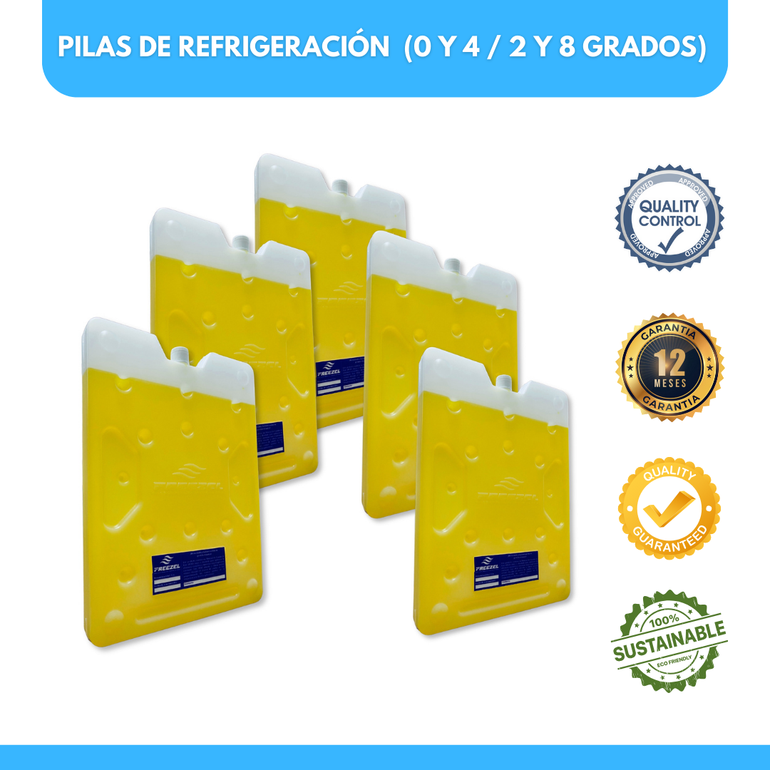 KIT X 5 unidades - Pila de ULTRA Enfriamiento FREEZEL (1500 ml) para 0 y 4 grados