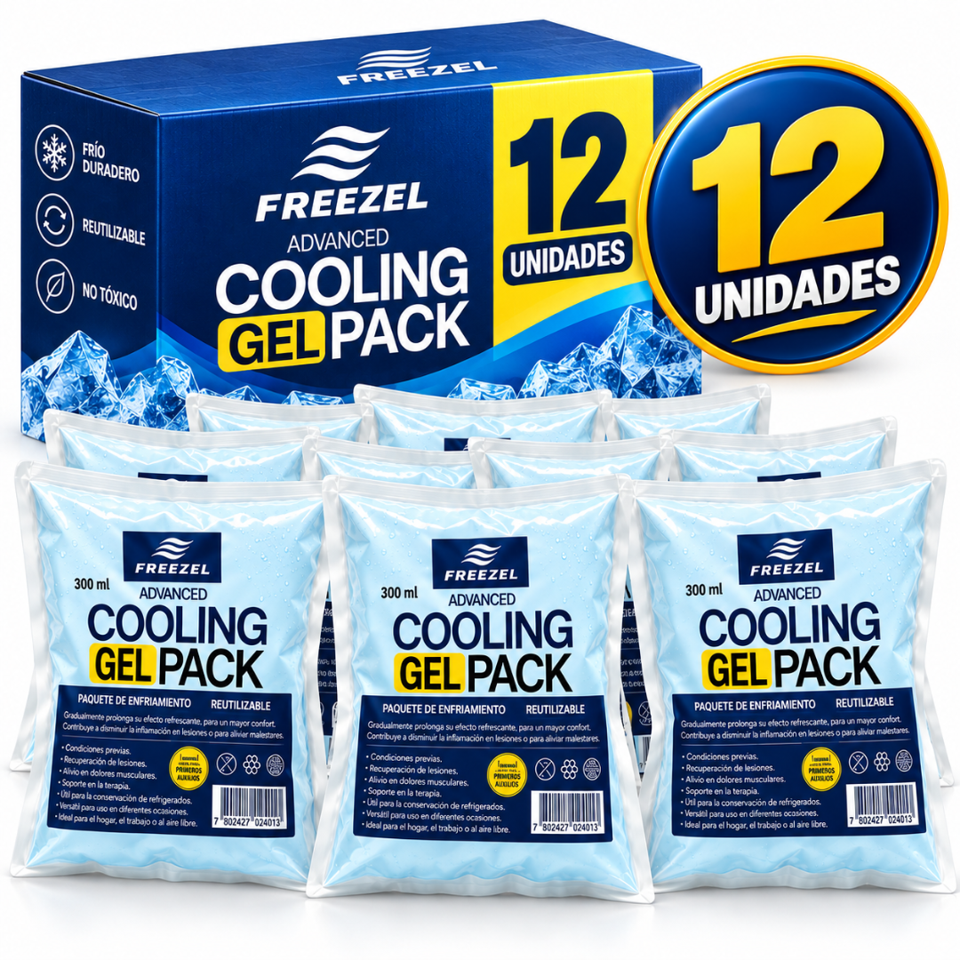 Bolsa de Gel Frío X12 de 300 ml – Resistente - Refrigerados y Congelados